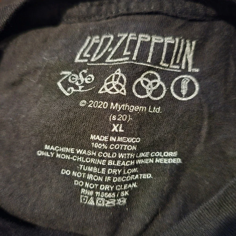 Led Zeppelin USA 1977 Black Concert Band Tee T Shirt XL - Picture 3 of 4